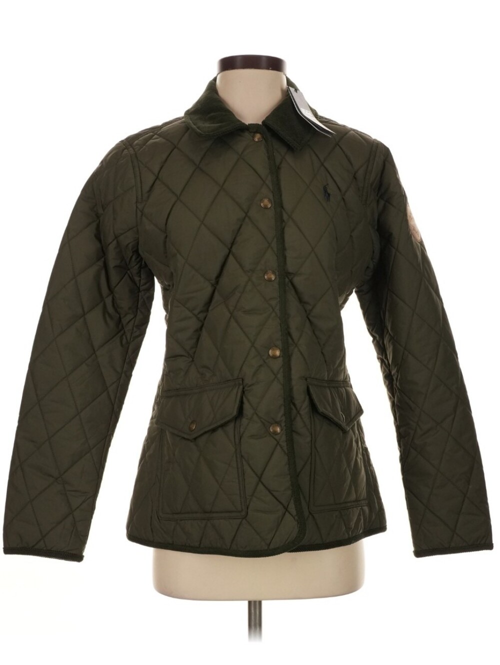 NWT Polo Ralph Lauren Milan Cortina Olympics Olive Diamond-Quilt Utility Jacket